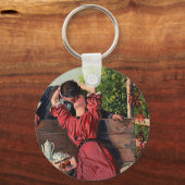 ヴィンテージカップルがキスするバレンタイン キーホルダー (正面)