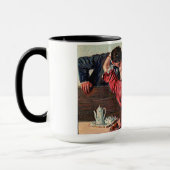 ヴィンテージカップルがキスするバレンタイン マグカップ (左)