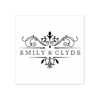 ヴィンテージカップルのモノグラムゴムスタンプ ラバースタンプ