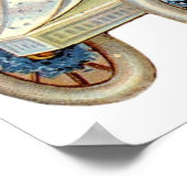 ヴィンテージカップルの花のカートのポスター ポスター (角)