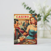 ヴィンテージカップルイラストレーション ポストカード (スタンド正面)