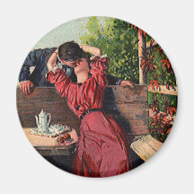 ヴィンテージカップルキスをするバレンタイン