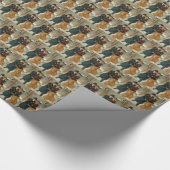 ヴィンテージカップルスケートで滑る ラッピングペーパー (角)