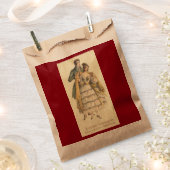 ヴィンテージカップルビクトリアンのクリスマスの好意バッグ フェイバーバッグ (クリップ留めされた状態)