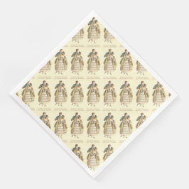 ヴィンテージカップルビクトリアンクリスマス紙ナプキンス