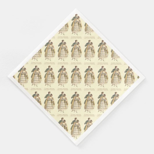 ヴィンテージカップルビクトリアンクリスマス紙ナプキンス (コーナー)