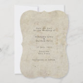 ヴィンテージカップル写真の日付を保存結婚する 招待状 (裏面)