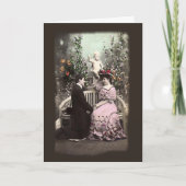 ヴィンテージカップル提案Valentinesグリーティングカード シーズンカード (正面)