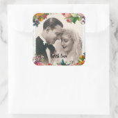 ヴィンテージカップル結婚のバラ スクエアシール (バッグ)