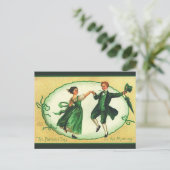 ヴィンテージカップル踊りオンSt patricks day ポストカード (スタンド正面)