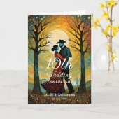 ヴィンテージカップル踊り月の記念日 カード (黄色い花)