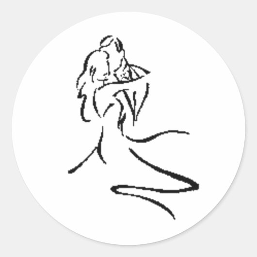 ヴィンテージカップル踊り ラウンドシール (正面)