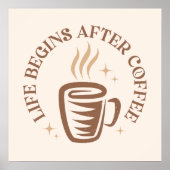 ヴィンテージカップ付きデザインタイポグラフィック。 ポスター (正面)