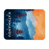 ヴィンテージカトマンズテンプルネパール マグネット (横)