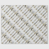 ヴィンテージカトラリーシェフ卒業DIYカラー ラッピングペーパー (フラット)