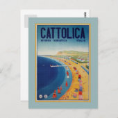 ヴィンテージカトリカイタリアンビーチ広告トラベル ポストカード (正面/裏面)