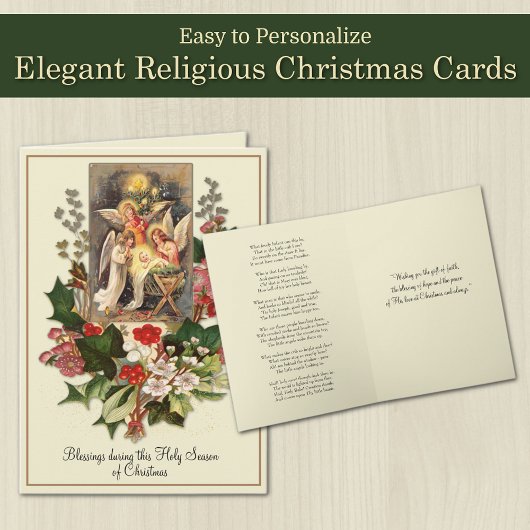 ヴィンテージカトリックのクリスマスイエス出生 カード