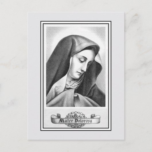 ヴィンテージカトリック信者の私たちの悲しみの女性 ポストカード (正面)