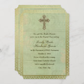 ヴィンテージカトリック十字架アンティーク結婚式招待状 招待状 (正面/裏面)