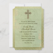 ヴィンテージカトリック十字架アンティーク結婚式招待状 招待状 (正面)