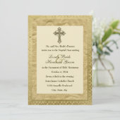 ヴィンテージカトリック十字結婚式招待状 招待状 (スタンド正面)