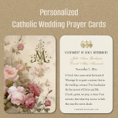 ヴィンテージカトリック結婚式の引き出物祈りの言葉カード