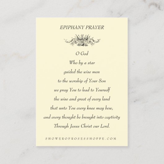 ヴィンテージカトリック聖降誕祭エピファニー三賢人 名刺 (裏面)
