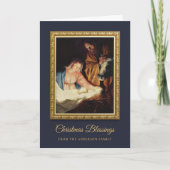 ヴィンテージカトリック金ゴールドクリスマス カード (正面)