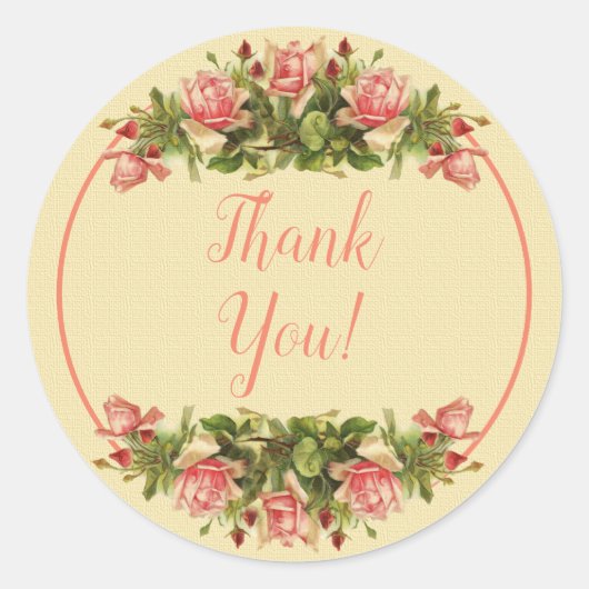 ヴィンテージカトリーンクラインアプリコットバラサンキュー ラウンドシール (正面)