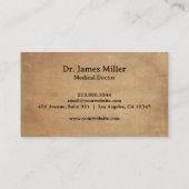 ヴィンテージカドゥセウス記号の医療プロフェッショナル 名刺 (裏面)