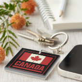 ヴィンテージカナダのカエデ葉旗 キーホルダー (正面右)