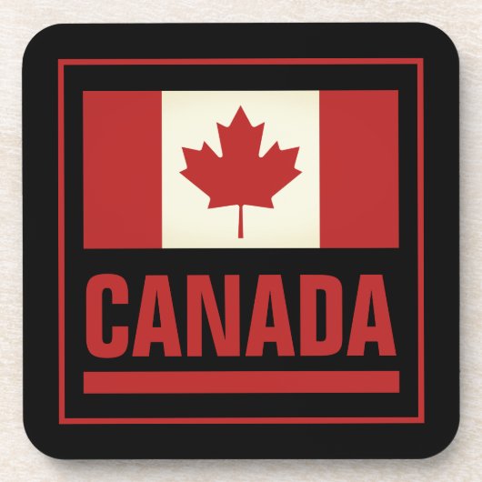 ヴィンテージカナダのカエデ葉旗 コースター (正面)
