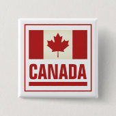ヴィンテージカナダのカエデ葉旗 缶バッジ (正面)