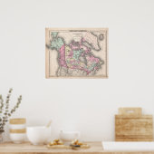 ヴィンテージカナダの地図（1857年） ポスター (キッチン)