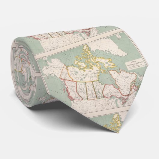 ヴィンテージカナダの地図(1915年) ネクタイ (ロール)