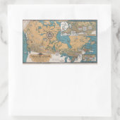 ヴィンテージカナダの文学地図 長方形シール (バッグ)