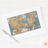 ヴィンテージカナダの文学地図 長方形シール (封筒)