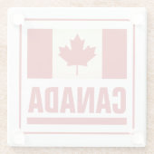 ヴィンテージカナダカエデ葉旗（カナダ） ガラスコースター (裏面)