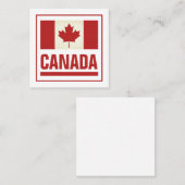 ヴィンテージカナダカエデ葉旗（カナダ） スクエア名刺 (正面/裏面)