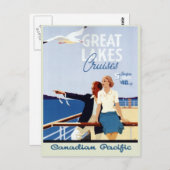 ヴィンテージカナダクルーズライン素晴らしレイクトラベル ポストカード (正面/裏面)