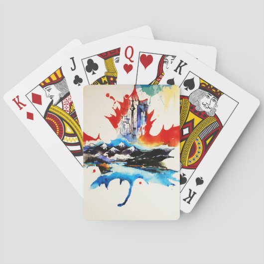 ヴィンテージカナダメープルリーフトラベルラブウォーター色 トランプ (裏面)