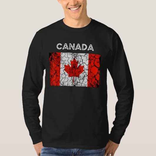 ヴィンテージカナダ国旗もみじ葉の男性女性 Tシャツ (正面)