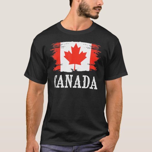ヴィンテージカナダ国旗Iラブカナダ Tシャツ (正面)