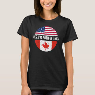ヴィンテージカナダ系アメリカ人Yes私は両方ともできる Tシャツ