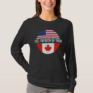 ヴィンテージカナダ系アメリカ人Yes私は両方ともできる Tシャツ