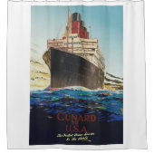 ヴィンテージカナルアクイタニア旅行ポスターシャワーカート シャワーカーテン (正面)