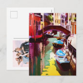 ヴィンテージカナルブリッジヴェネツィアトラベルウォーター色 シーズンポストカード (正面/裏面)