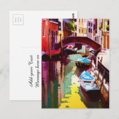 ヴィンテージカナルブリッジヴェネツィアトラベルウォーター色 ポストカード (正面/裏面)