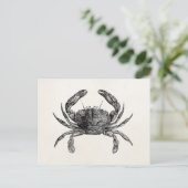ヴィンテージカニアンティークカニパーソナライズされたテンプレート ポストカード (スタンド正面)