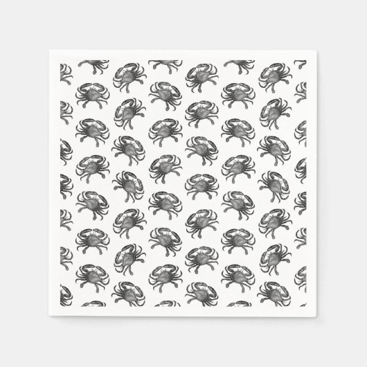 ヴィンテージカニアートパタカスタムーン背景色 スタンダードカクテルナプキン (正面)
